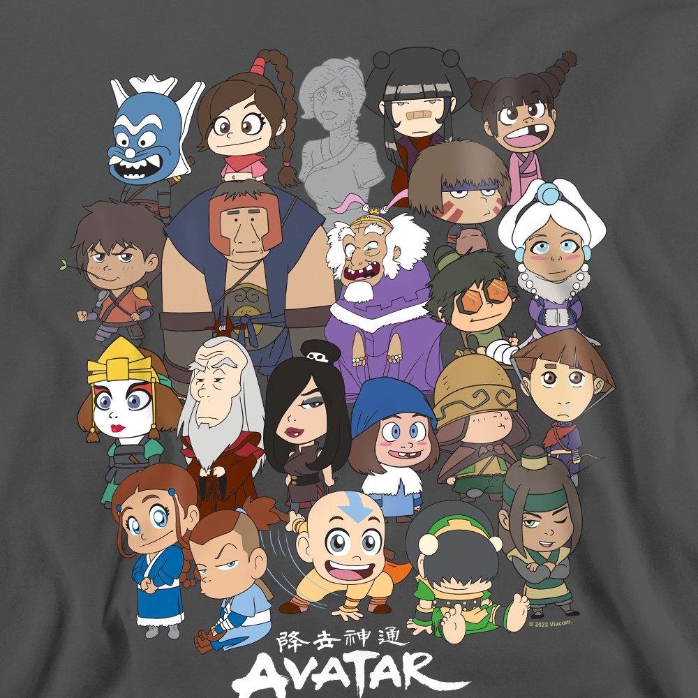 Charcoal - Nickelodeon - Avatar The Last Airbender Chibi Group Crew Sweatsh - 2