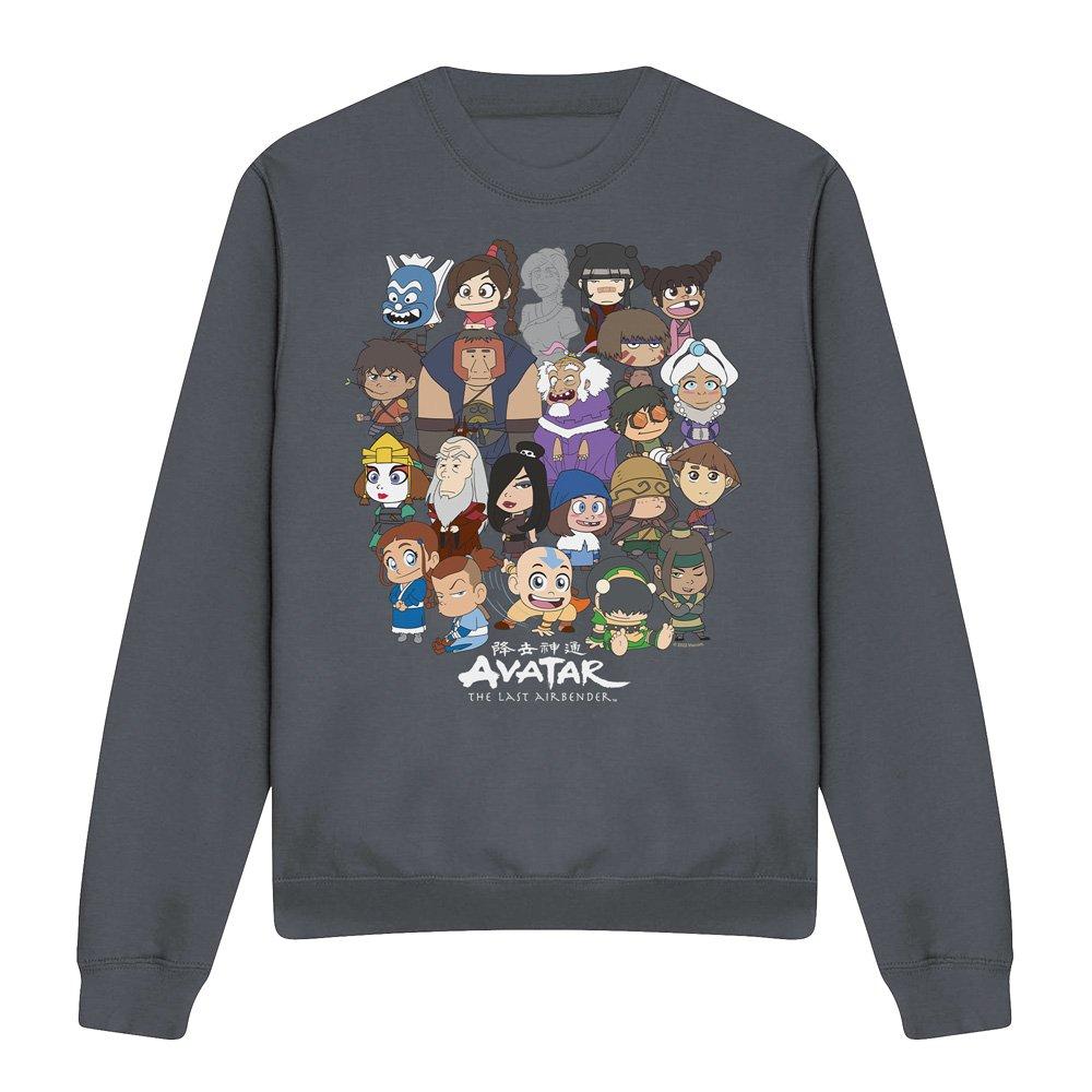 Charcoal - Nickelodeon - Avatar The Last Airbender Chibi Group Crew Sweatsh - 4