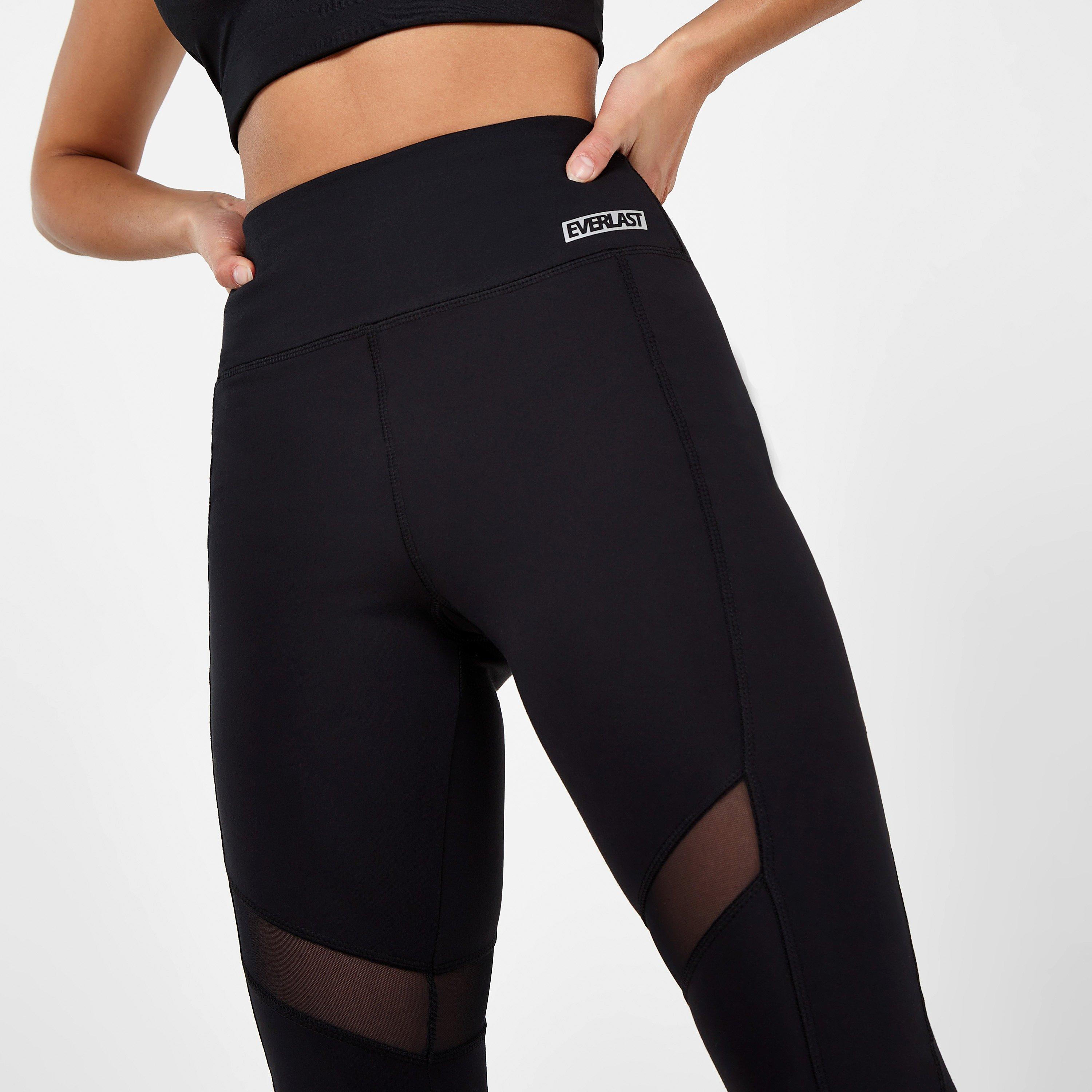 Black Mesh - Everlast - Contour Panel Leggings Womens - 4