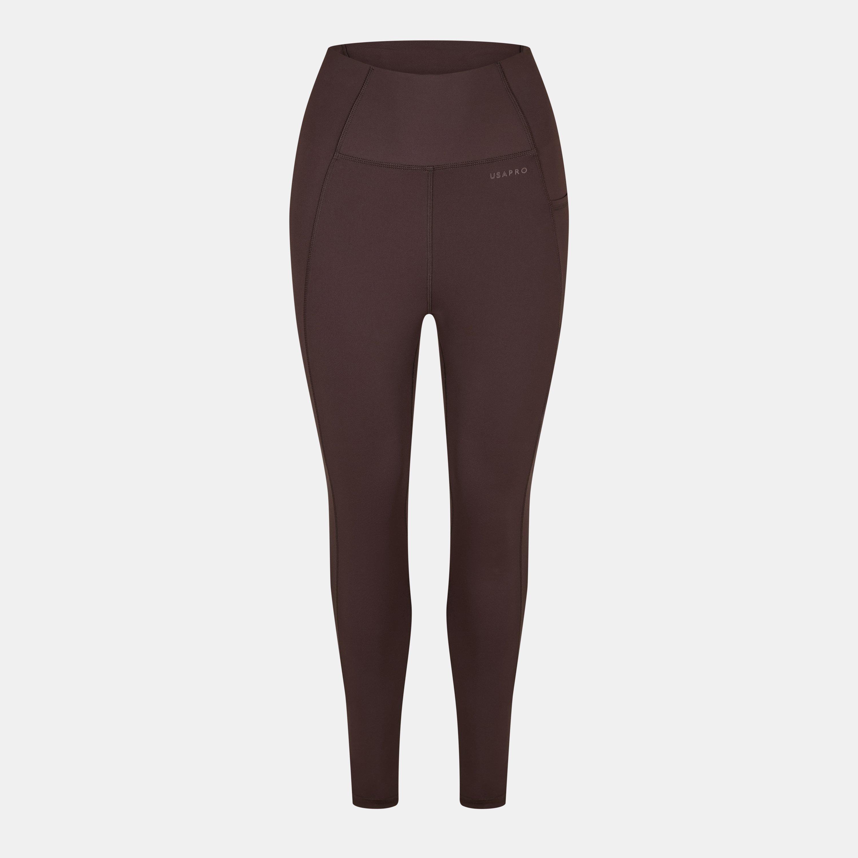Usa Pro Women's Usapro Core High Rise Leggings - Espresso - 8 (36)