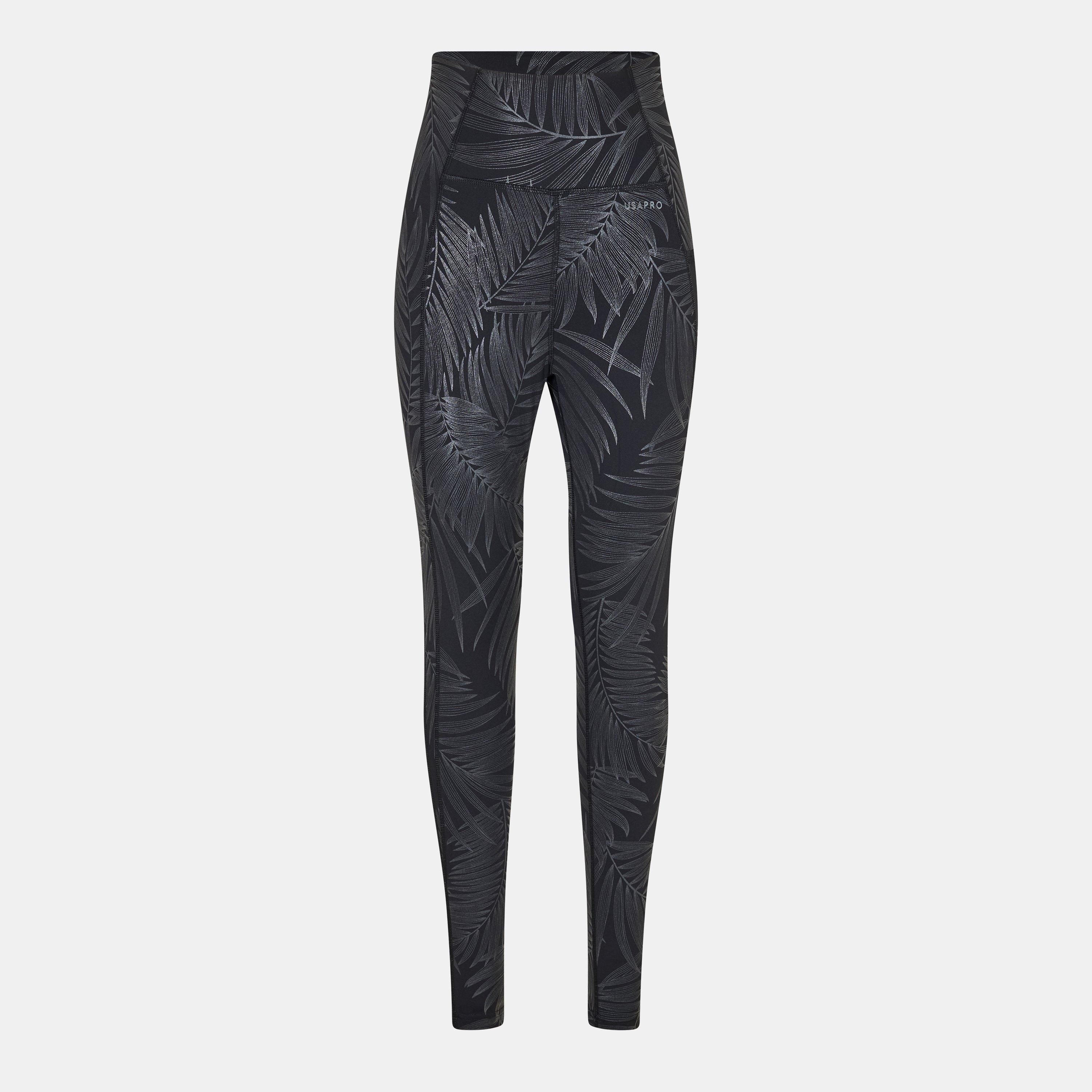 Usa Pro Women's Usapro Core High Rise Leggings - Black Gloss - 16 (44)