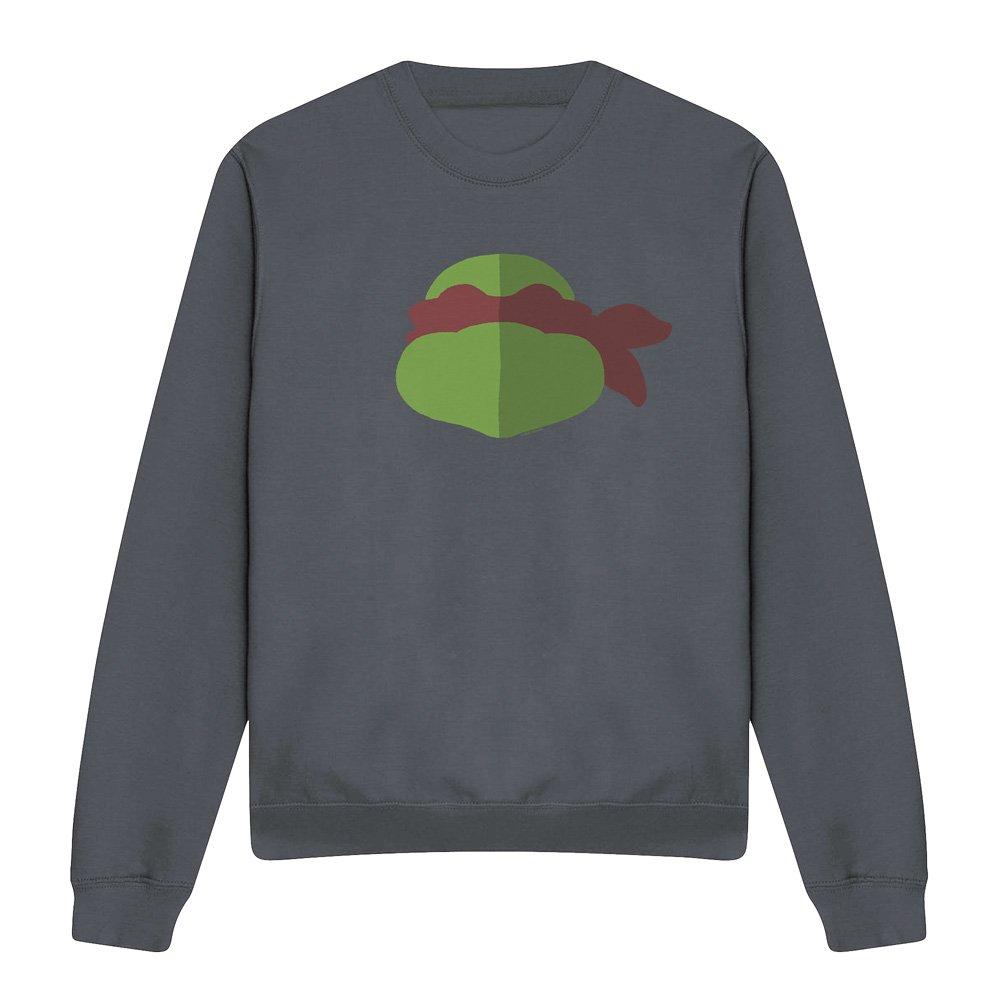 Charcoal - Teenage Mutant Ninja Turtles - Tmnt Raph Face Crew Sweatshirt Charcoal - 4
