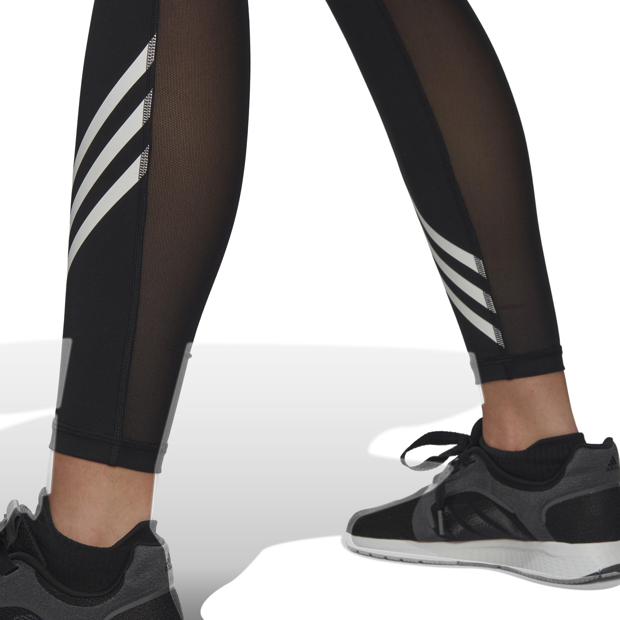 Black/White - adidas - TechFit 3S 7/8 Tights Womens - 8