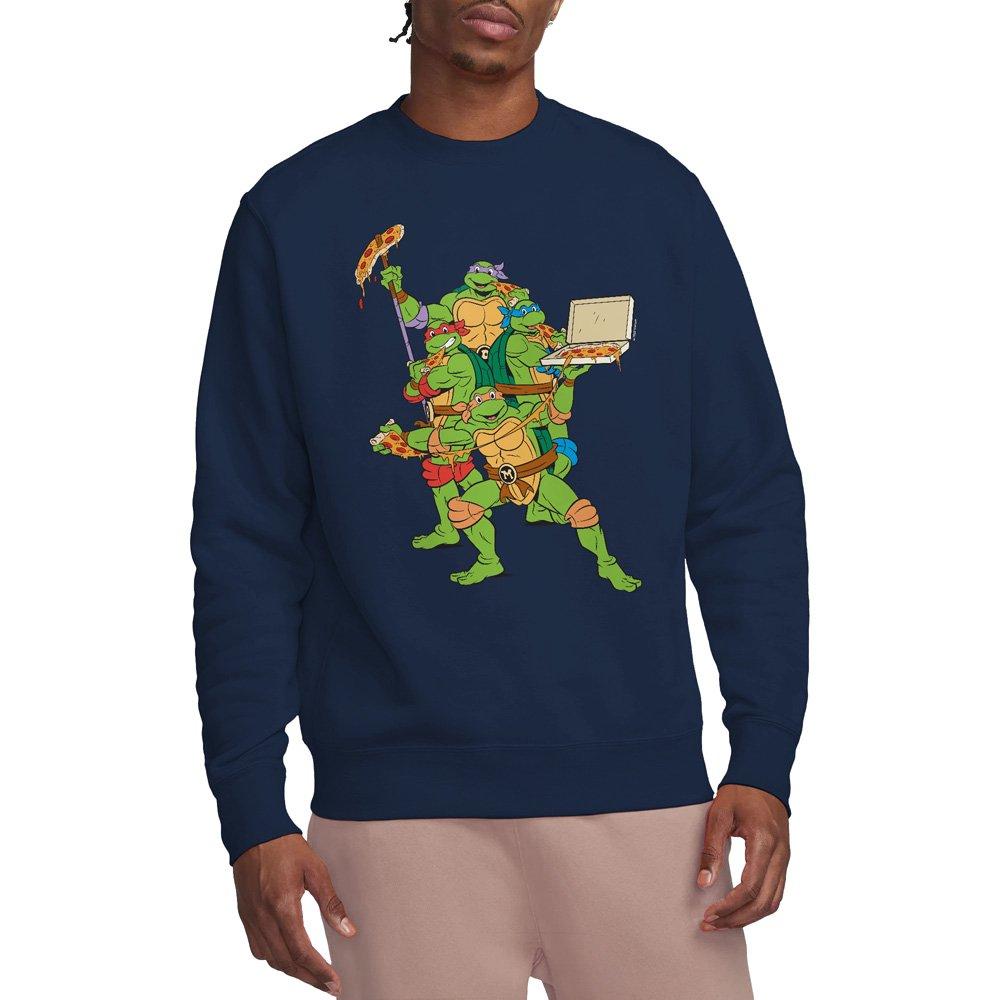 Navy - Teenage Mutant Ninja Turtles - Tmnt Pizza Party-Crew Sweatshirt Navy - 1