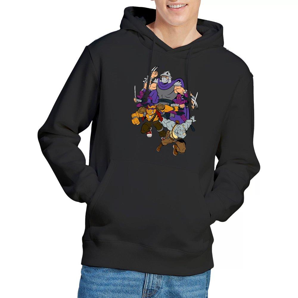 Black - Teenage Mutant Ninja Turtles - Tmnt Shredder And Foot Clan Hoddie Black - 1