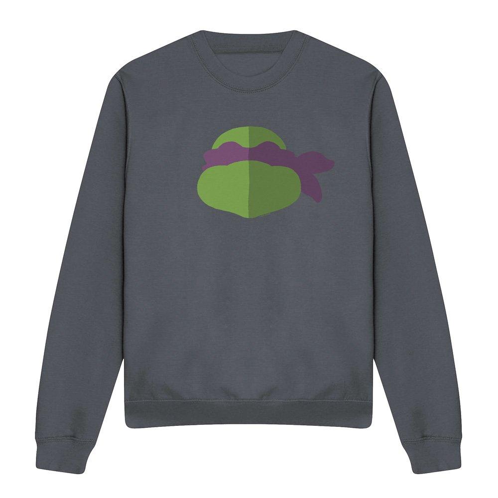 Charcoal - Teenage Mutant Ninja Turtles - Tmnt Donnie Face Crew Sweatshirt Charcoal - 4