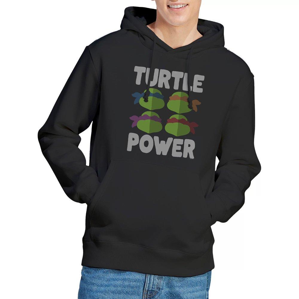 Black - Teenage Mutant Ninja Turtles - Tmnt Turtle Power Faces Unisex Hoodie Black - 1