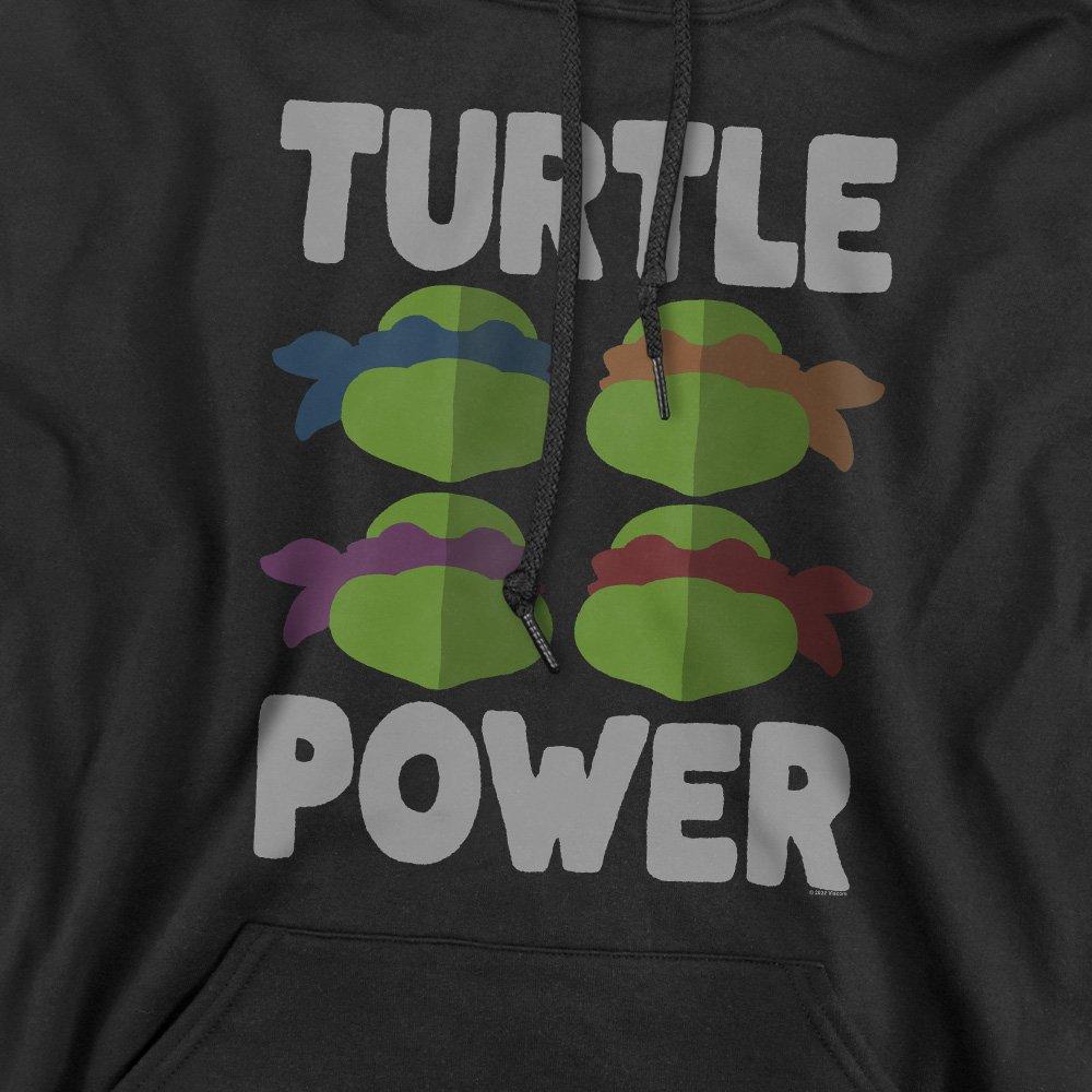 Black - Teenage Mutant Ninja Turtles - Tmnt Turtle Power Faces Unisex Hoodie Black - 2