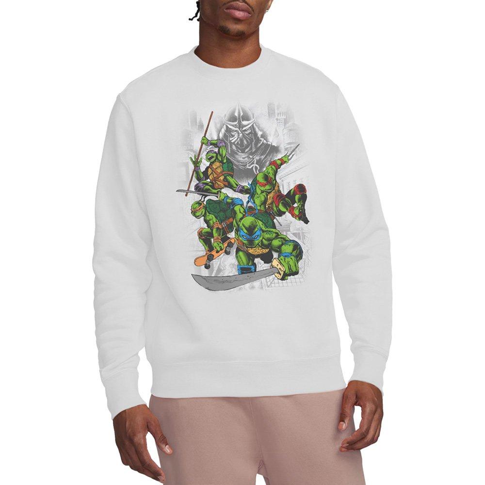 White - Teenage Mutant Ninja Turtles - Tmnt Shredder And Turtles Comic Crew Sweatshirt W - 1