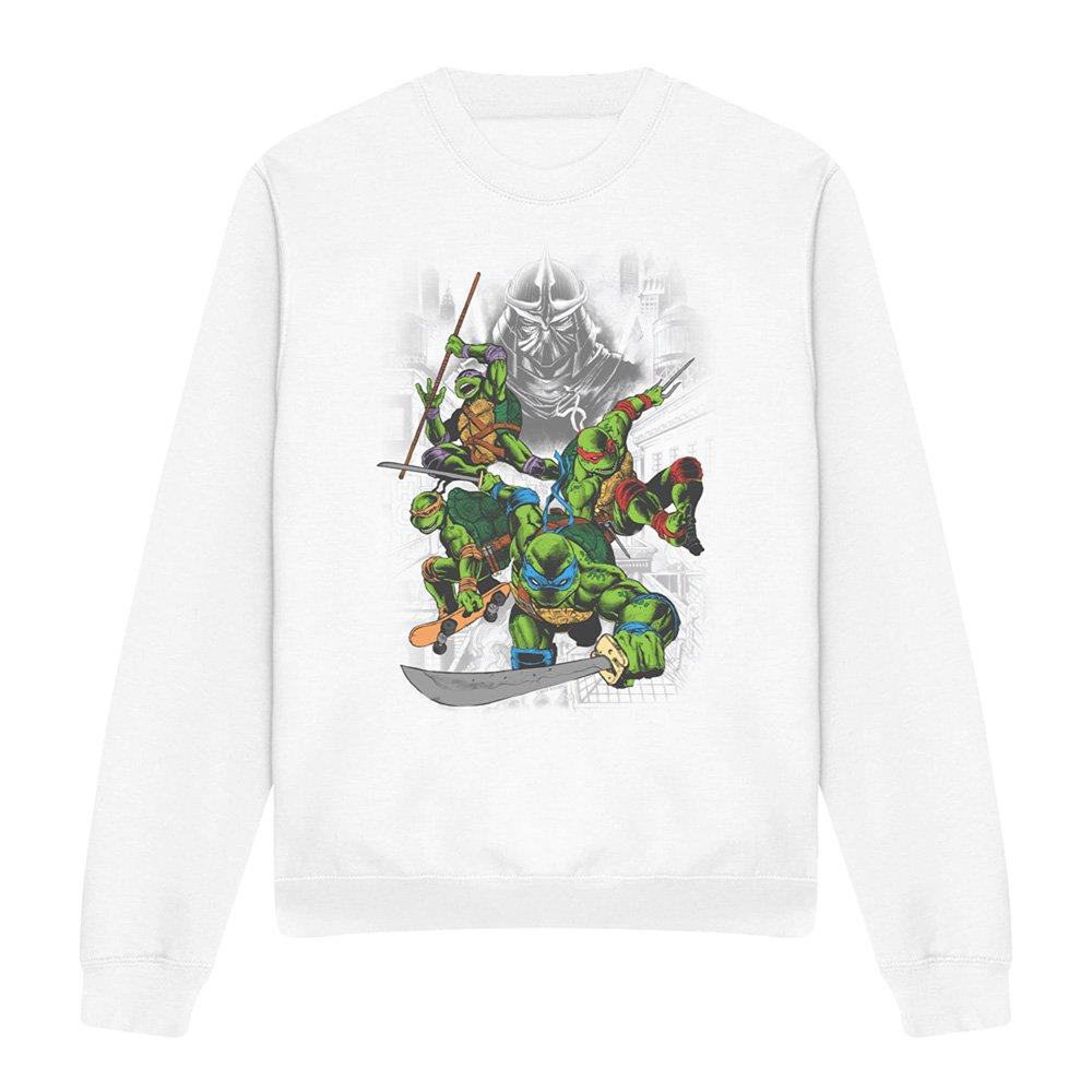 White - Teenage Mutant Ninja Turtles - Tmnt Shredder And Turtles Comic Crew Sweatshirt W - 4