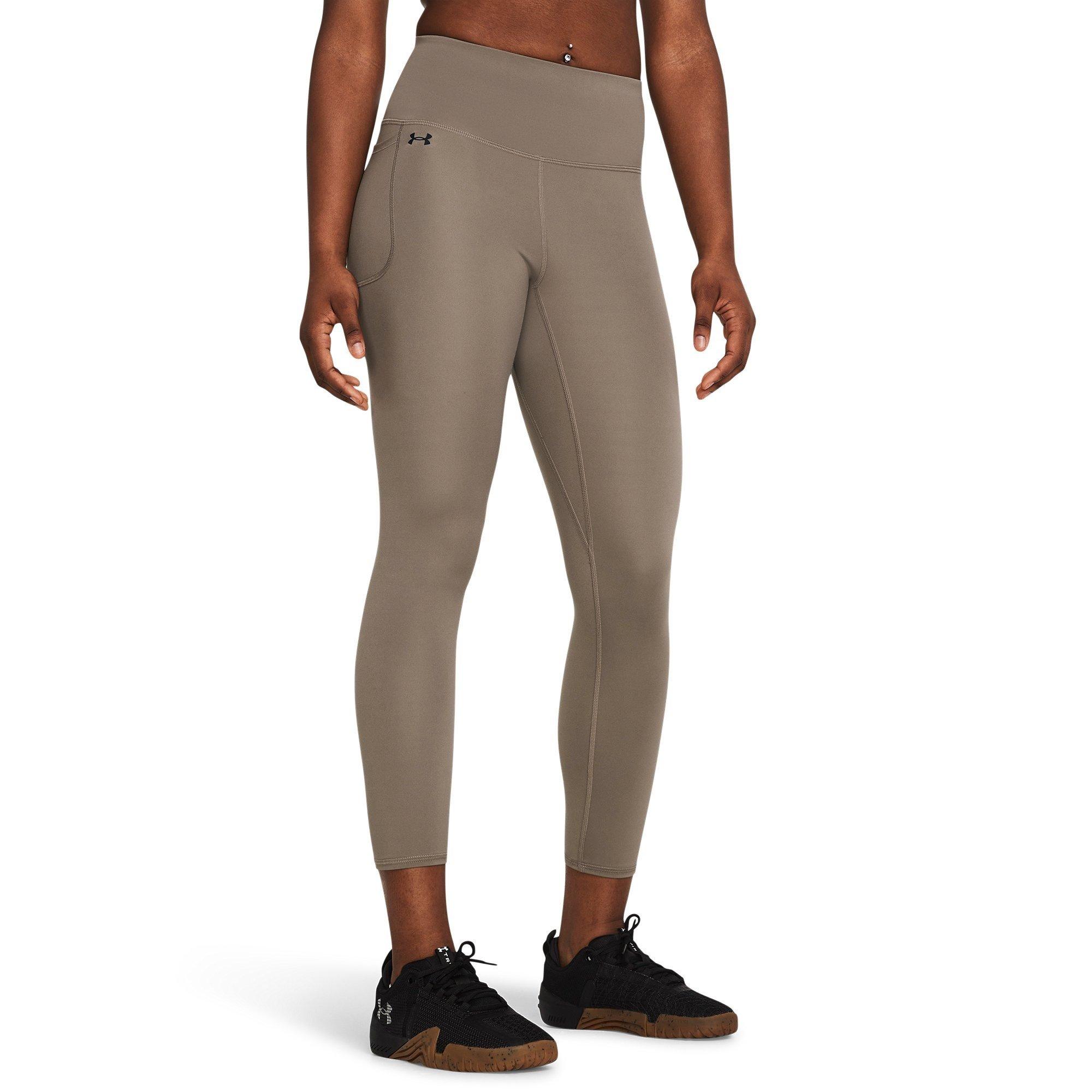 Taupe Dusk/Blk - Under Armour - Motion Womens Performance Ankle Leggings - 2