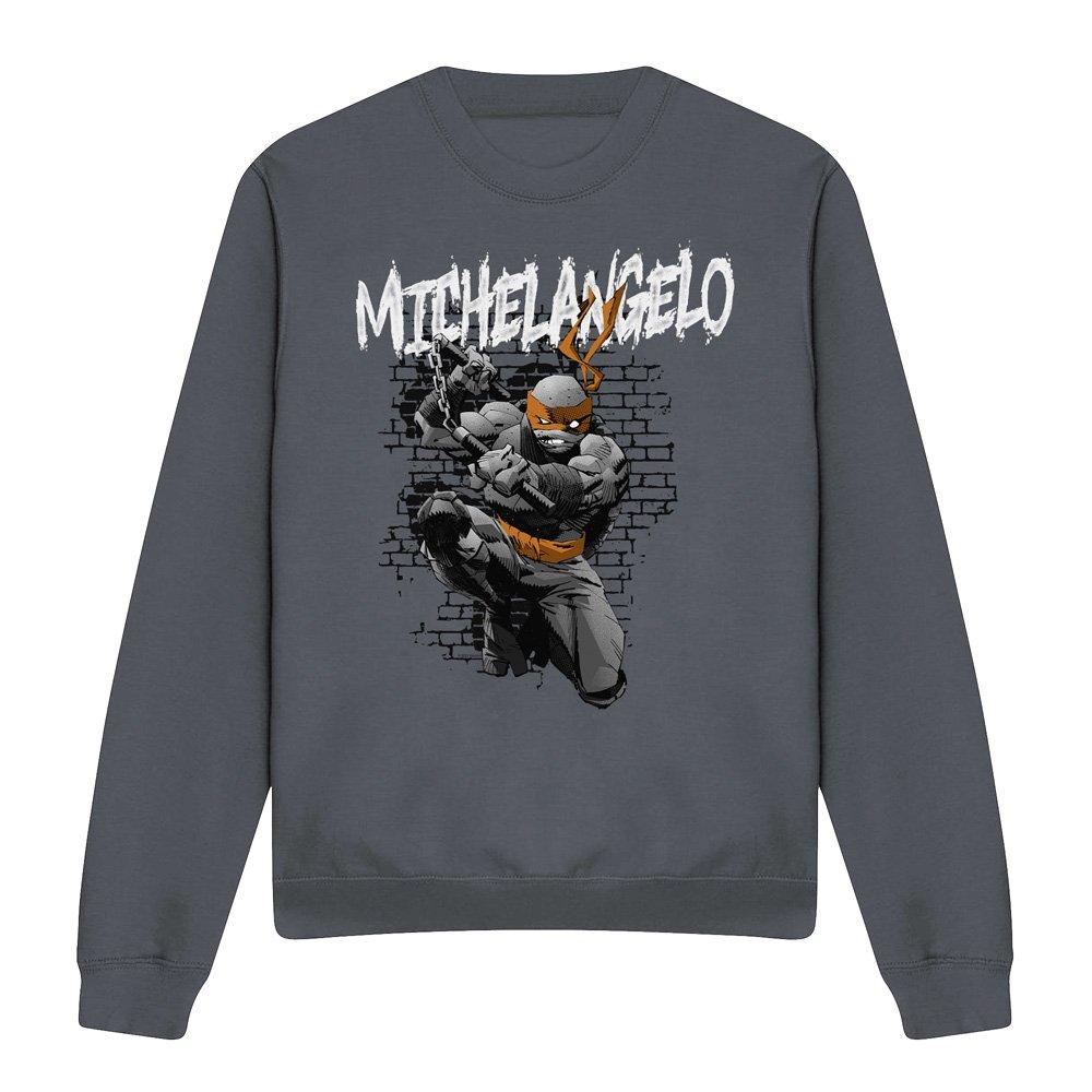 Charcoal - Teenage Mutant Ninja Turtles - Tmnt Tmnt Michelangelo Crew Sweatshirt Charcoal - 4