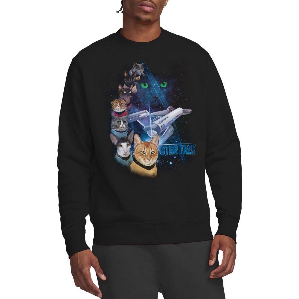 Black - Star Trek - Star Trek Feline Galaxy Crew Sweatshirt Black - 1