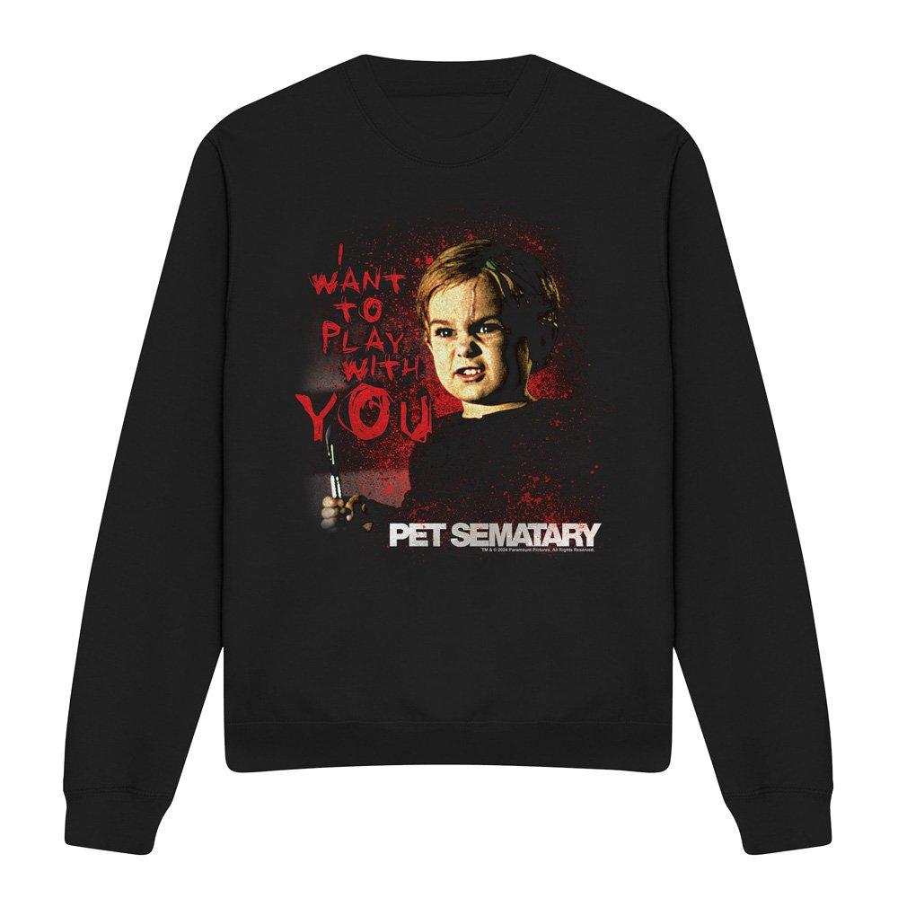 Black - Other - Pet Sematary I Want To Play Crew Sweatshirt Black - 4