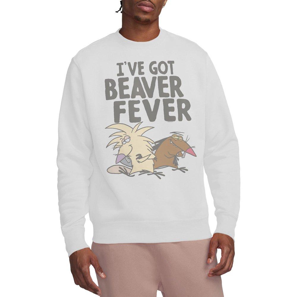 White - Other - Angry Beavers Beaver Fever Crew Sweatshirt White - 1