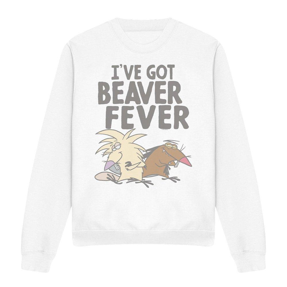 White - Other - Angry Beavers Beaver Fever Crew Sweatshirt White - 4
