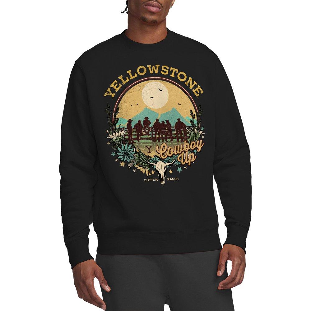 Other Yellowstone Cowboy Up Unisex Crew Sweatshirt Blac