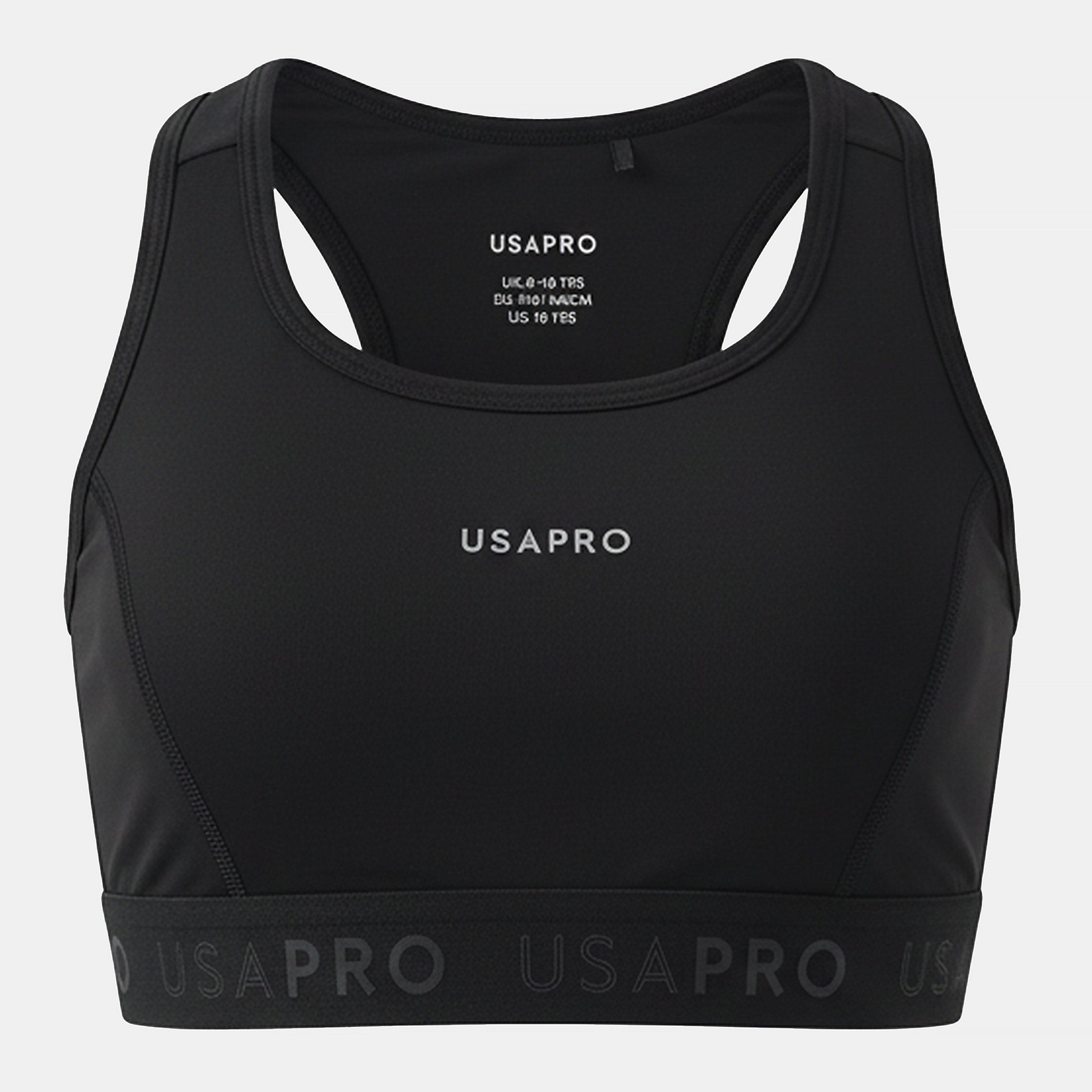 Black - USA Pro - Fitness Crop Top Junior Girls - 1
