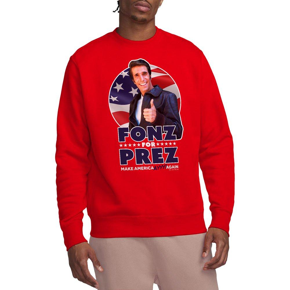 Red - Other - Happy Days Fonz For Prez Crew Sweatshirt Red - 1