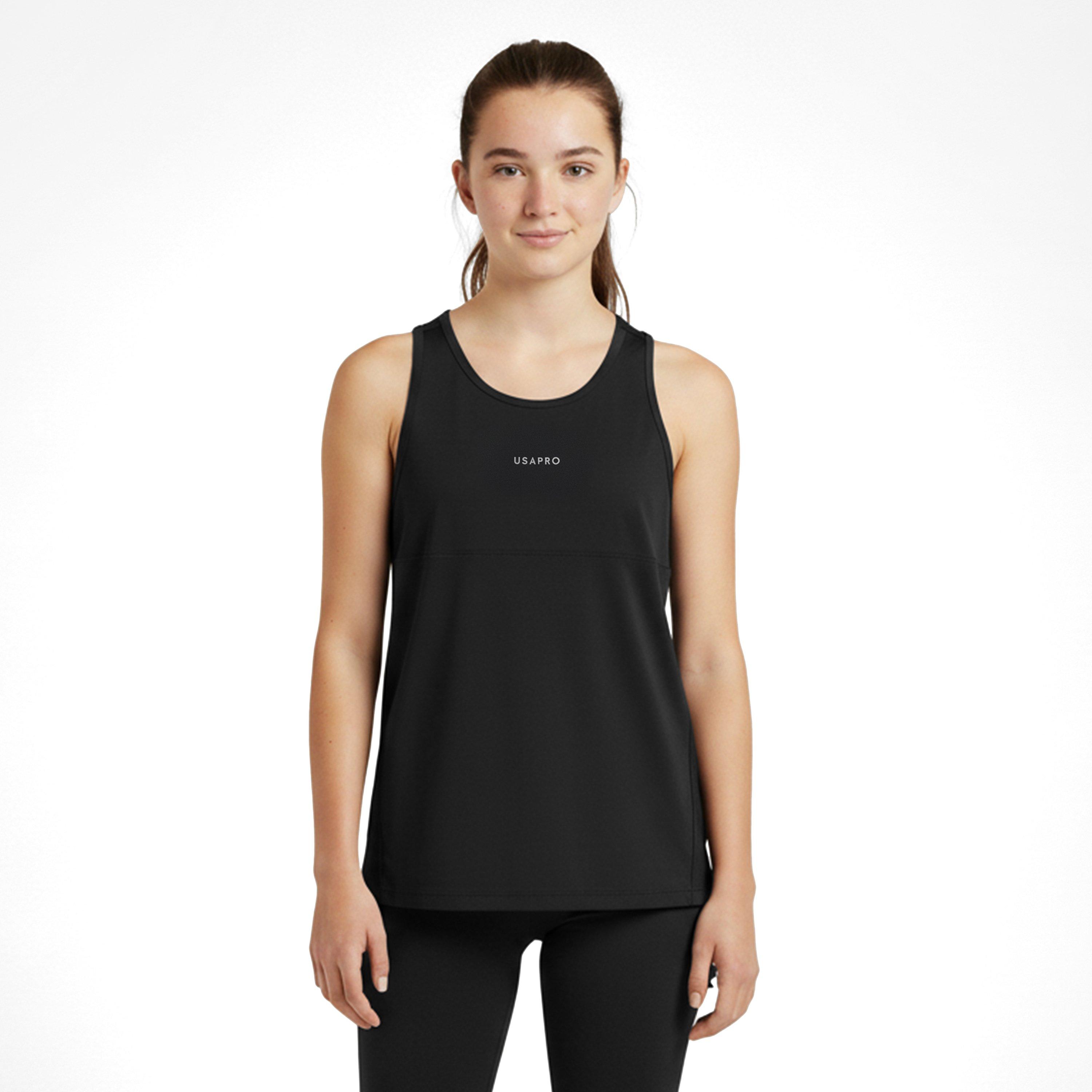 Black - USA Pro - Pro Tight Tank Top Junior Girls - 3