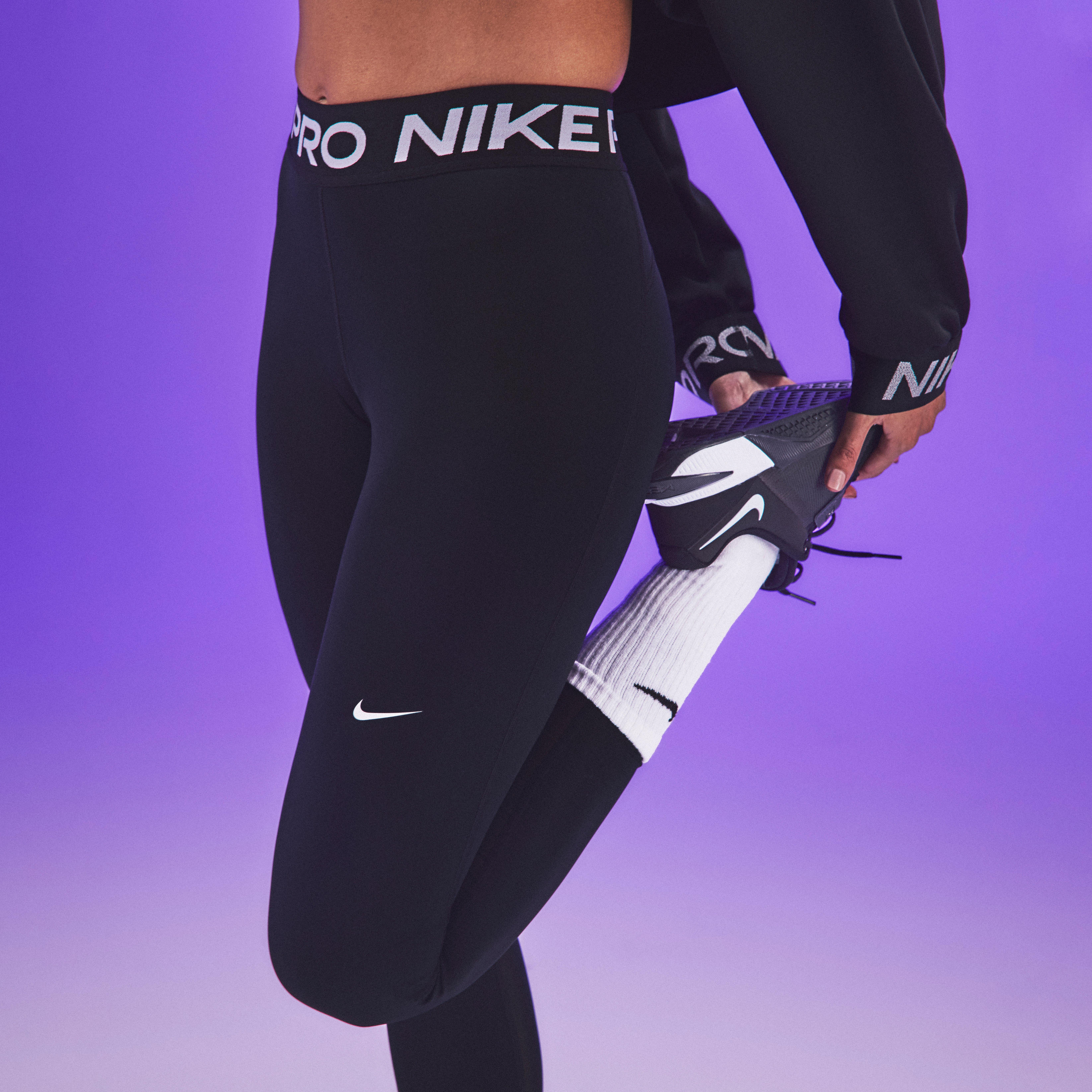 Nero - Nike - Pro Women's Mid-Rise Mesh-Panelled Leggings - 5