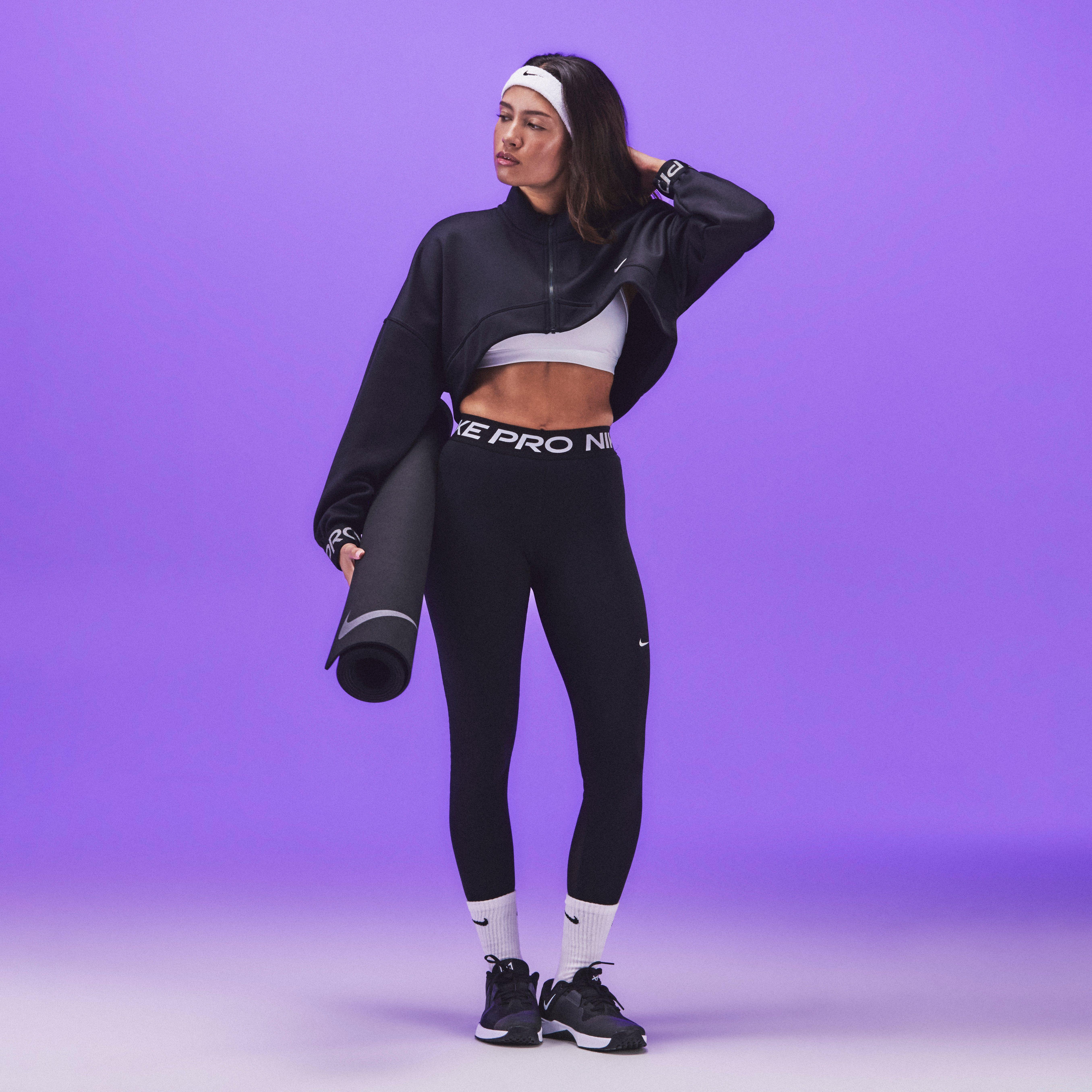 Nero - Nike - Pro Women's Mid-Rise Mesh-Panelled Leggings - 7