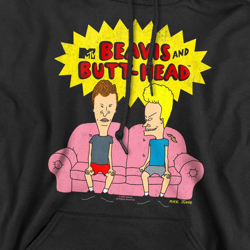 Black - Other - Beavis And Butthead Couch Logo Og Hoodie Black - 2