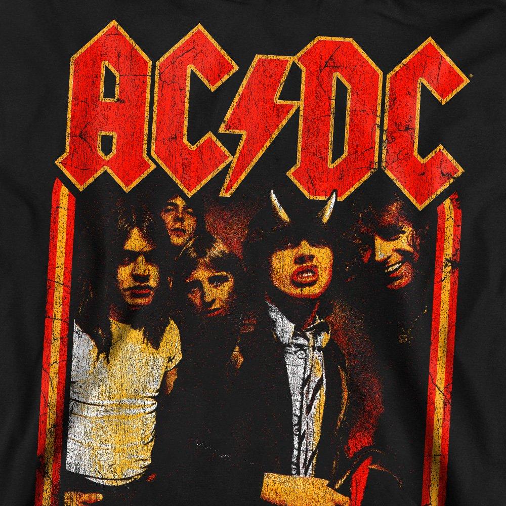 Black - ACDC - AC DC Group Distressed Crew Sweatshirt Black - 2