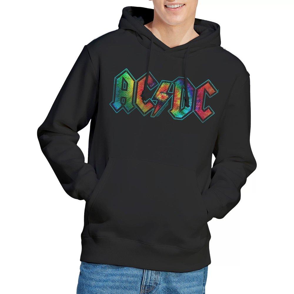 Black - ACDC - AC DC Tie Dye Logo Hoddie Black - 1