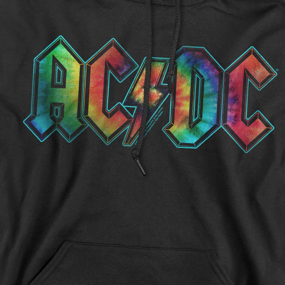 Black - ACDC - AC DC Tie Dye Logo Hoddie Black - 2