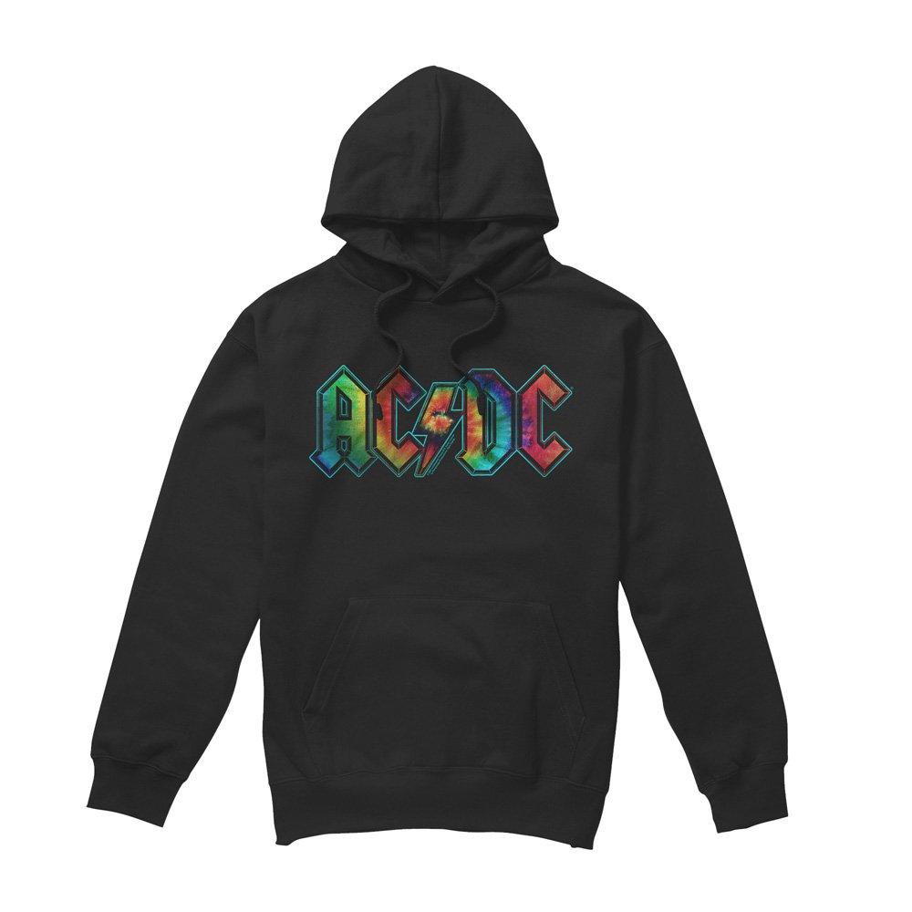 Black - ACDC - AC DC Tie Dye Logo Hoddie Black - 4