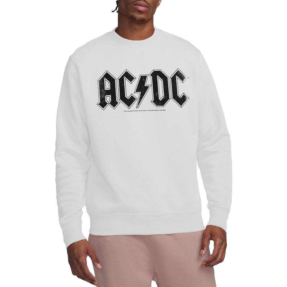 ACDC AC DC Logo Raglan Crew Sweatshirt White