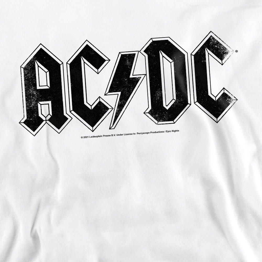 White - ACDC - AC DC Logo Raglan Crew Sweatshirt White - 2