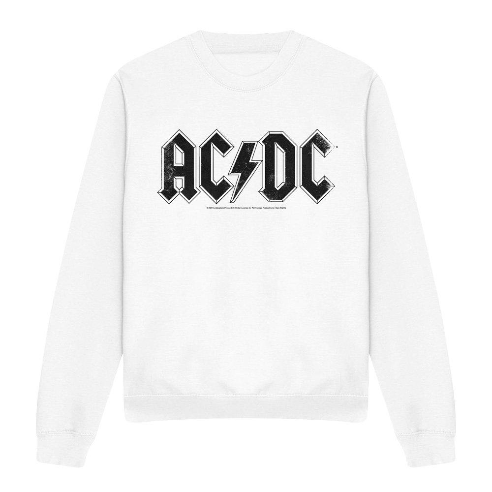 White - ACDC - AC DC Logo Raglan Crew Sweatshirt White - 4