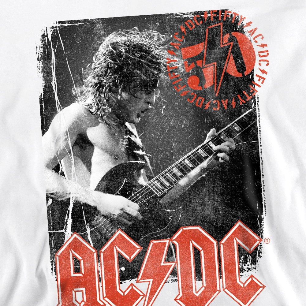 White - ACDC - AC DC Stamp Poster Unisex Crew Sweatshirt White - 2