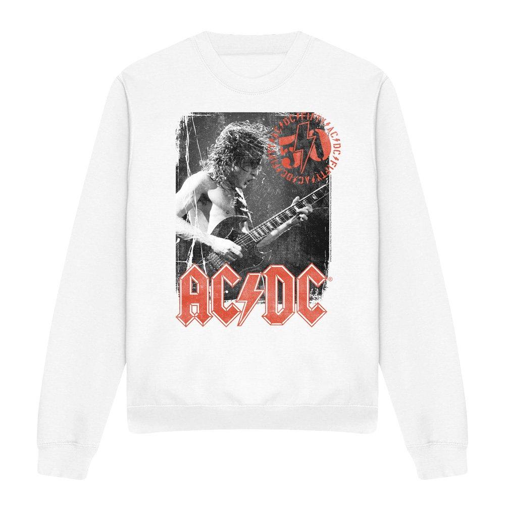 White - ACDC - AC DC Stamp Poster Unisex Crew Sweatshirt White - 4