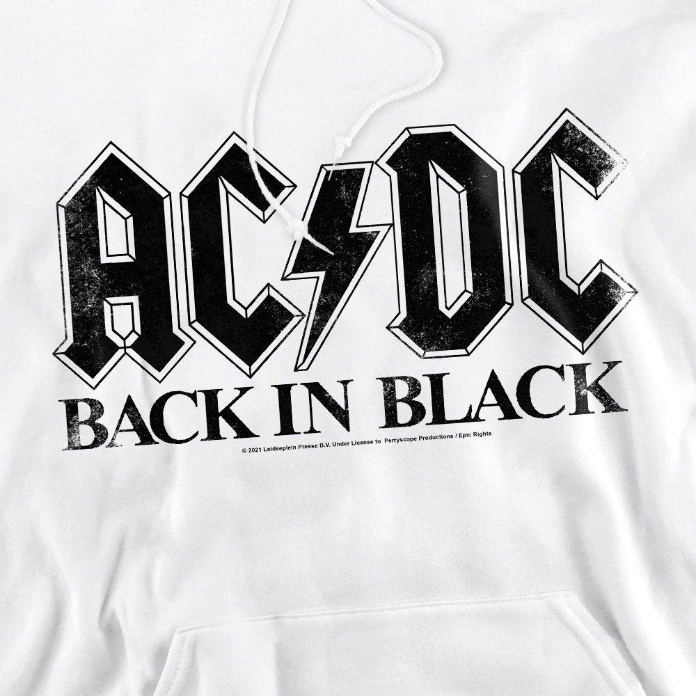White - ACDC - AC DC Back In Black Hoddie White - 2