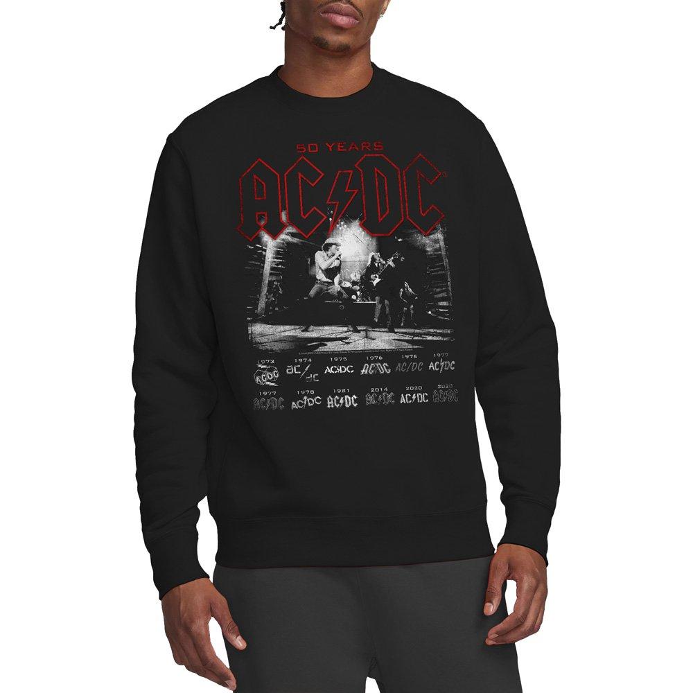 Black - ACDC - AC DC Logo Stack Crew Sweatshirt Black - 1