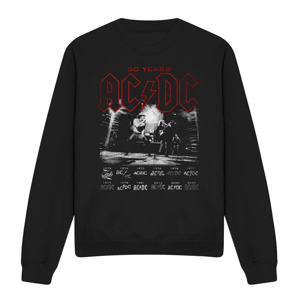 Black - ACDC - AC DC Logo Stack Crew Sweatshirt Black - 4