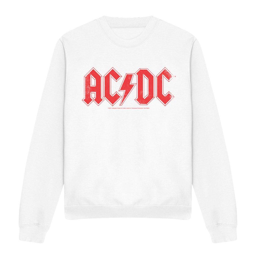 White - ACDC - AC DC Logo Raglan Crew Sweatshirt White - 4