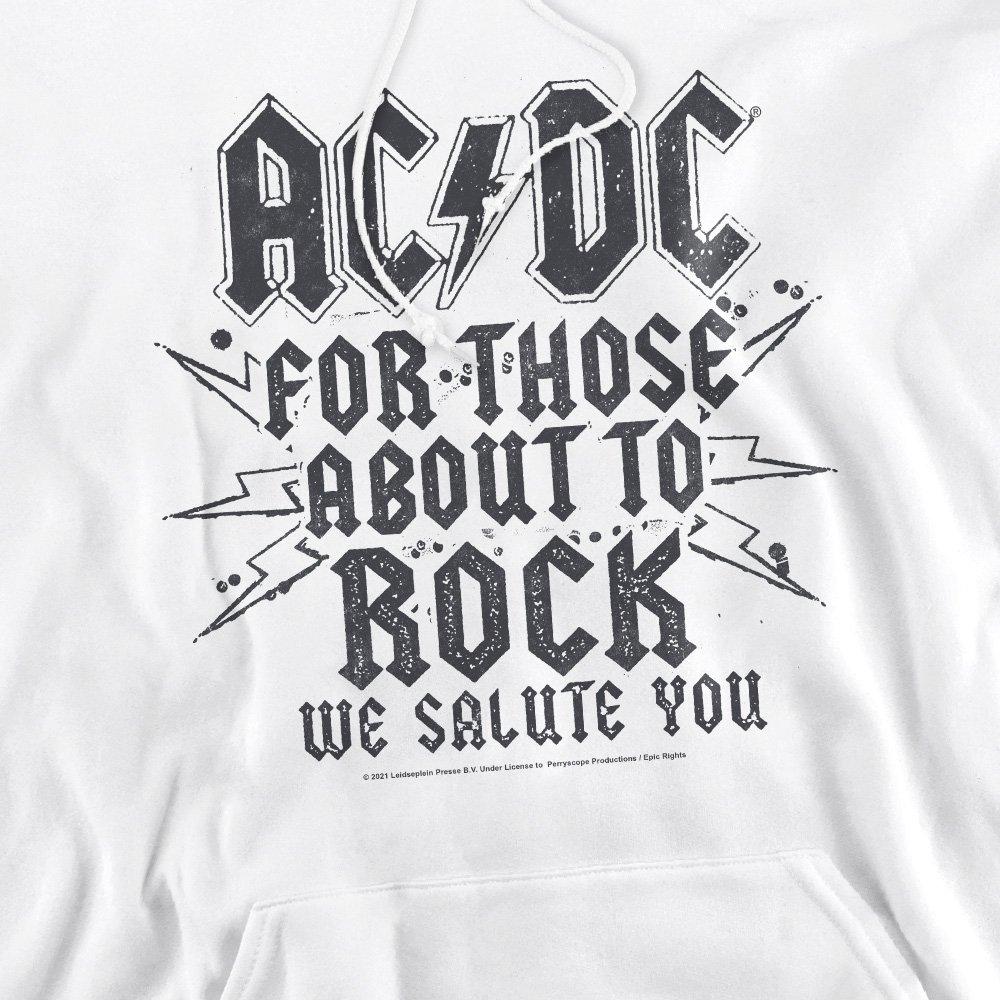White - ACDC - AC DC Salute Hoddie White - 2