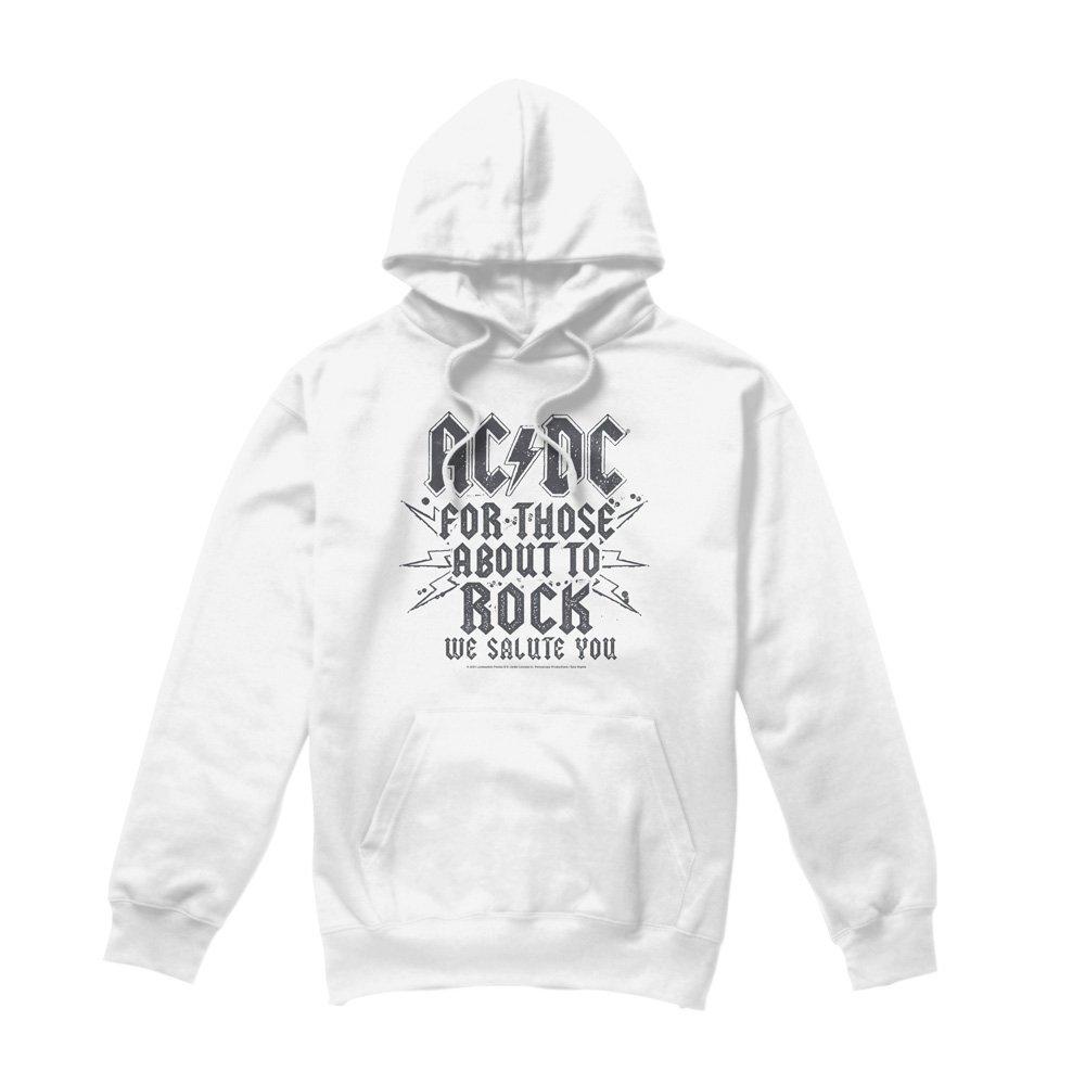 White - ACDC - AC DC Salute Hoddie White - 4