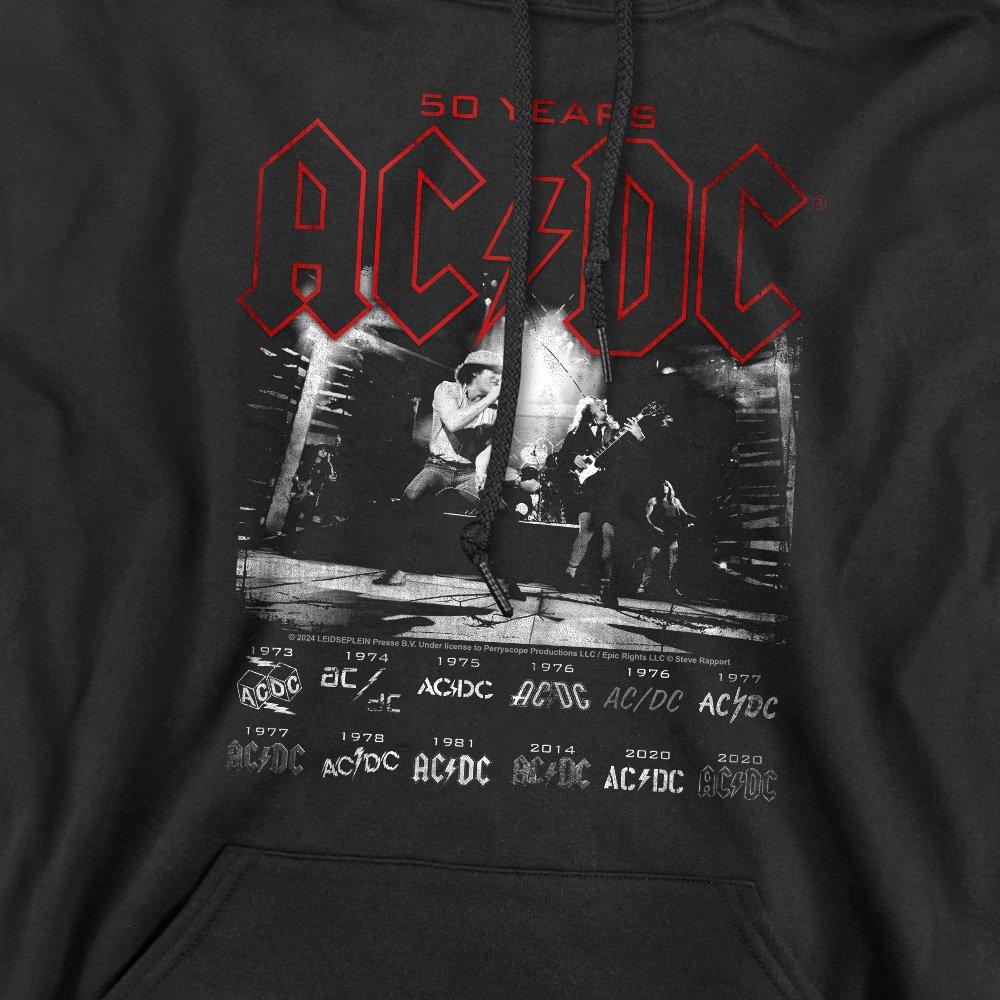 Black - ACDC - AC DC Logo Stack Unisex Hoodie Black - 2