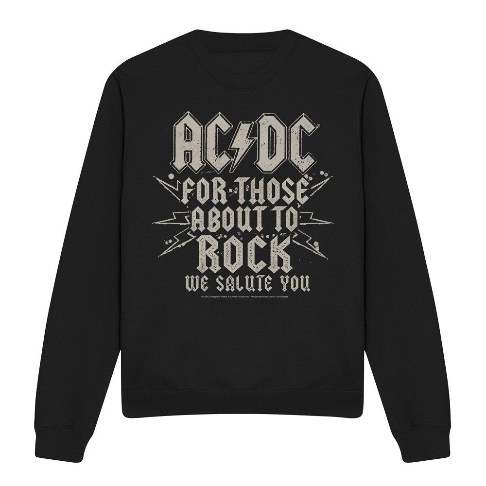 Black - ACDC - AC DC Salute Crew Sweatshirt Black - 4
