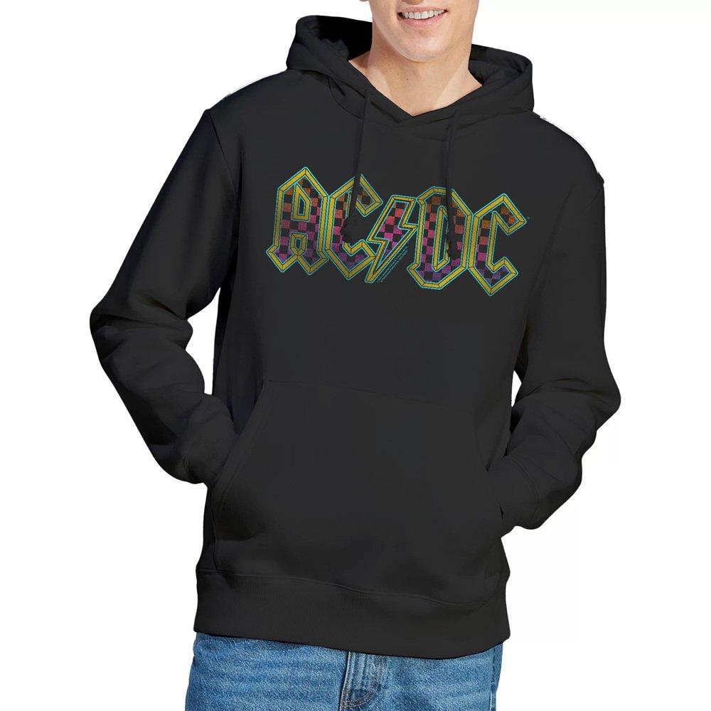Black - ACDC - AC DC Checkerboard Gradient Logo Hoddie Black - 1