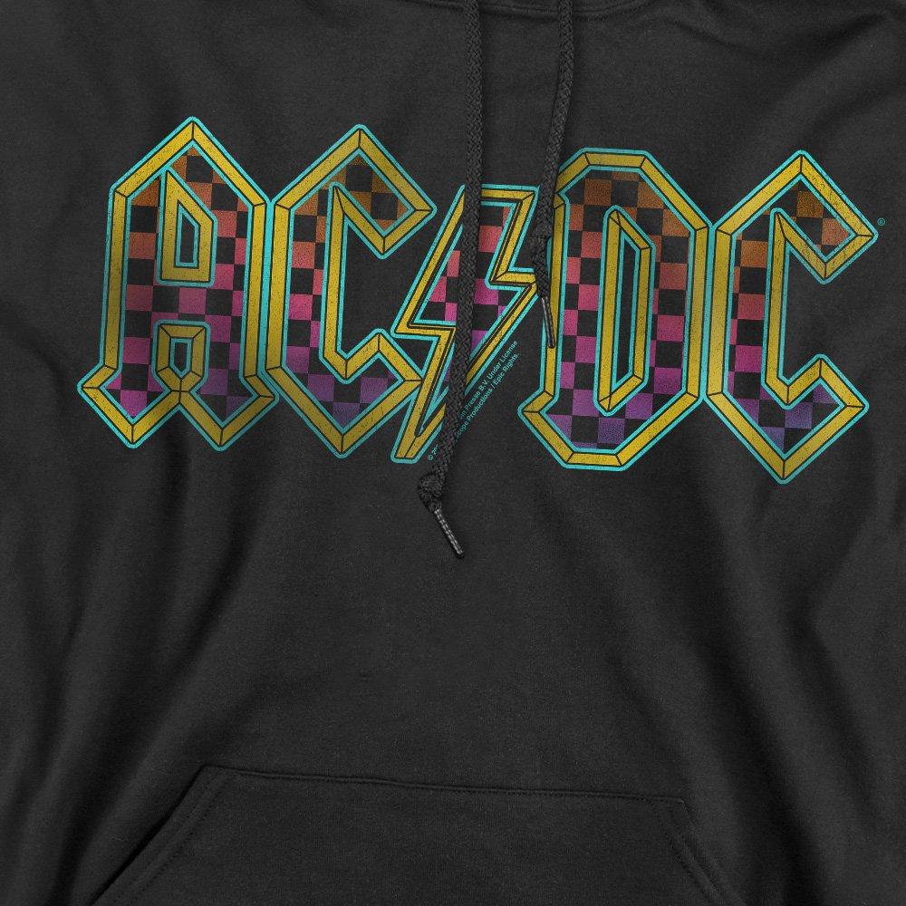 Black - ACDC - AC DC Checkerboard Gradient Logo Hoddie Black - 2