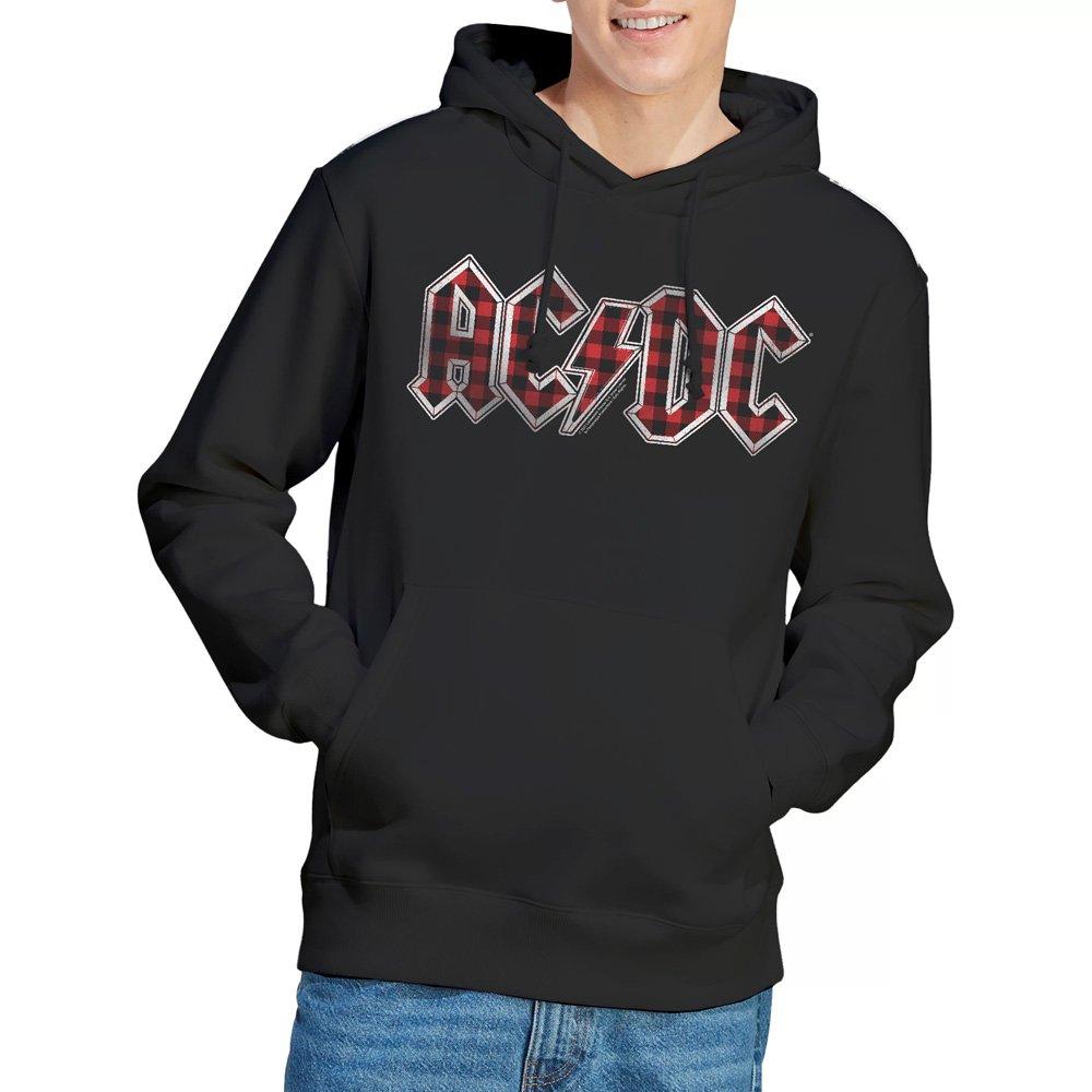 Black - ACDC - AC DC Plaid Logo Hoddie Black - 1