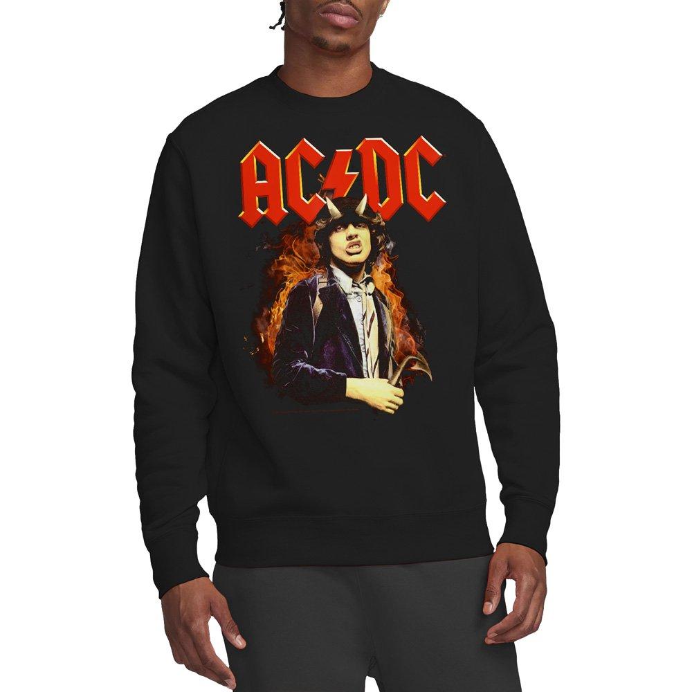 ACDC AC DC Fire And Horns Crew Sweatshirt Black