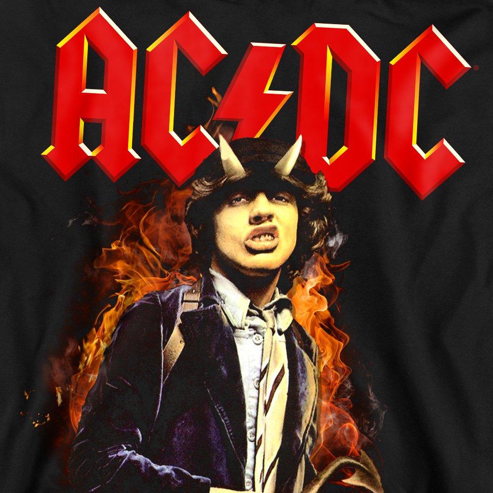 Black - ACDC - AC DC Fire And Horns Crew Sweatshirt Black - 2
