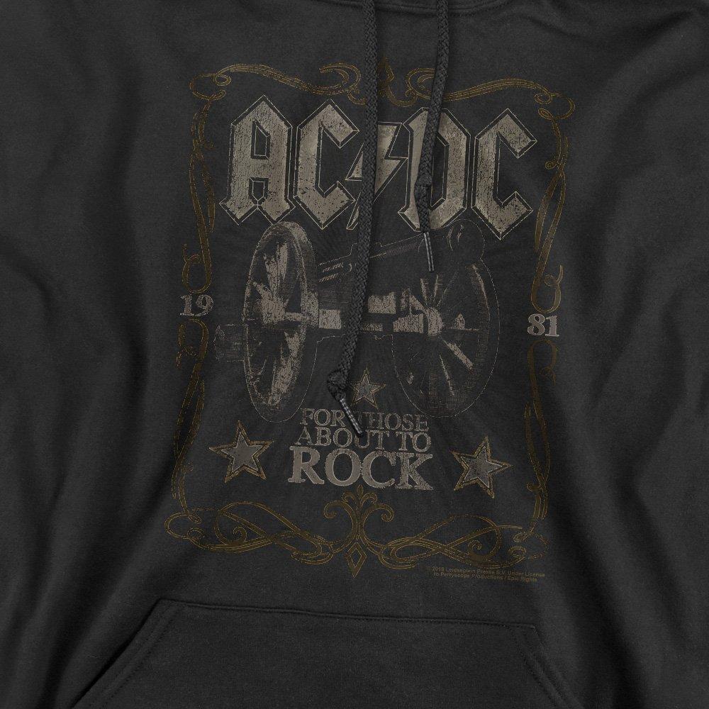 Black - ACDC - AC DC Rock Label Hoodie Black - 2